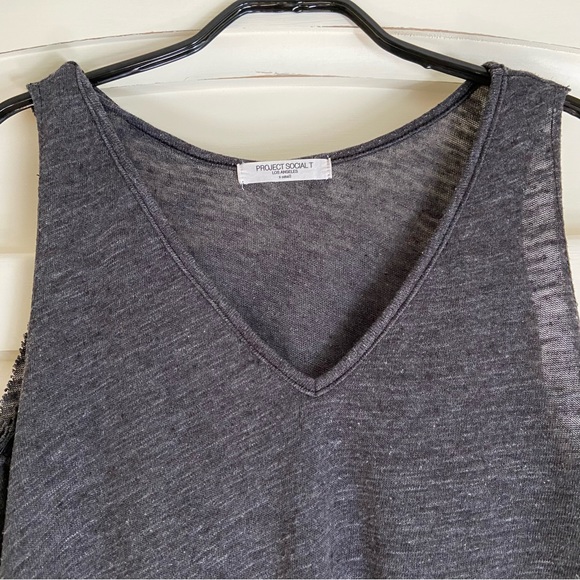 Project Social T Textured V-Neck Tank -- Vintage Black - Picture 2 of 9
